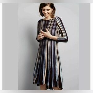 Anthropologie Moth Nora stripe swing sweater dress
